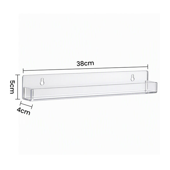 Artiss 6-Pack Acrylic Wall Shelves, Clear Floating Display Shelf with Detachable Panels & Front Lip