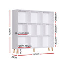 Artiss Bookshelf 3 Tiers 10 Cubes - CORA White-4