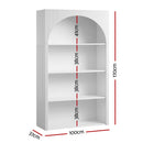 Artiss 4 Tier Bookshelf Arched Fluted Storage Display Cabinet Unit White-3