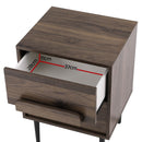 Artiss Bedside Table Nightstand 2 Drawers - Walnut-3