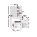 Artiss Dressing Table Set Stool 10 LED Bulbs White Dale-2