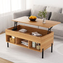 Artiss Coffee Table Lift-top Oak-7