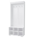 Artiss Shoe Rack Cabinet Hall Tree Coat Rack 180CM White-3