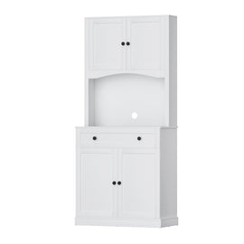 Artiss Buffet Sideboard Cabinet Cupboard Pantry Storage Shelves Hutch White - 0
