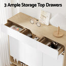 Artiss Shoe Rack Cabinet 25 Pairs Storage Cupboard Pine&White-6