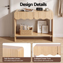 Artiss 2-Drawer Console Table, Scalloped Entryway Table with Safe Rounded Corners, 100 x 31 x 80 cm-8
