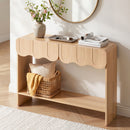Artiss 2-Drawer Console Table, Scalloped Entryway Table with Safe Rounded Corners, 100 x 31 x 80 cm-10