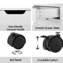 Artiss 5-Drawer Filing Cabinet Mobile Rolling Storage Cabinet Chest of Drawers Stand White-6