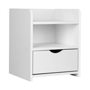 Artiss Bedside Table 1 Drawer with Shelf - FARA White-1