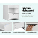 Artiss Bedside Table 1 Drawer with Shelf - FARA White-6