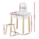Keezi Kids Dressing Table Chair Set Wooden Leg Vanity Makeup Drawer Mirror-3