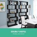 Artiss Bookshelf 6 Tiers - RIVA Black-7