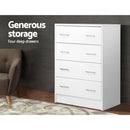 Artiss 4 Chest of Drawers - ANDES White-6