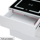 Artiss Smart Bedside Table 3 Drawers with Wireless Charging Ports LED White ADAD-6