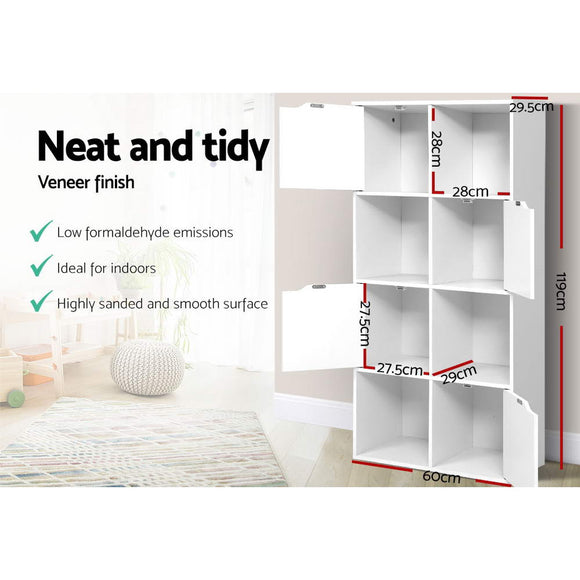 Artiss Bookshelf 8 Cube Shlef - DANA White