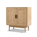 Artiss Rattan Buffet Sideboard 2 Doors - BRIONY Oak-3