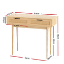 Artiss Console Table 2 Rattan Drawers-4
