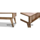 Artiss Coffee Table 2 Drawers Walnut Serena-6