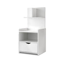 Artiss Bedside Table 1 Drawer with Shelves - EVERMORE White-3
