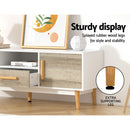 Artiss Wooden Entertainment Unit - White & Wood-8