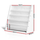 Keezi 4 Tiers Kids Bookshelf Magazine Shelf Children Bookcase Rack Organiser-4