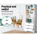 Artiss Bookshelf with Drawers - NANA White-5