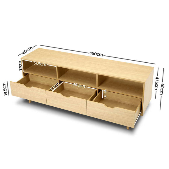 Artiss Wooden Scandinavian Entertainment Unit - Natural
