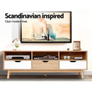 Artiss TV Cabinet Entertainment Unit Stand Wooden Storage 140cm Scandinavian-5