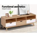 Artiss TV Cabinet Entertainment Unit Stand Wooden Storage 140cm Scandinavian-7