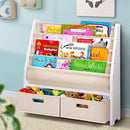 Keezi 4 Tiers Kids Bookshelf Magazine Rack Children Bookcase Organiser Drawer-1
