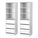 Artiss 2x Chest of 3 Drawers Tallboy Cabinet White-1
