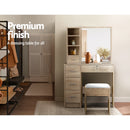 Artiss Dressing Table Stool Set Sliding Mirror Oak Diane-5