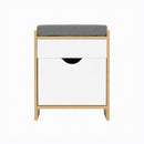 Artiss Storage Ottoman with Drawer 100kg Capacity Footrest Cushion Oak-4