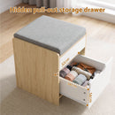 Artiss Storage Ottoman with Drawer 100kg Capacity Footrest Cushion Oak-6