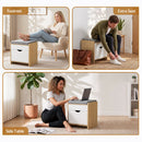 Artiss Storage Ottoman with Drawer 100kg Capacity Footrest Cushion Oak-8