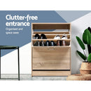 Artiss Shoe Rack Cabinet 24 Pairs 3-tier Wood Nina-5