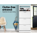 Artiss Shoe Rack Cabinet 60 Pairs 4 Doors - White-5