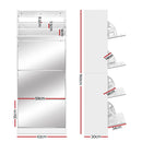 Artiss Shoe Rack Cabinet Mirror 60 Pairs White Rira-4