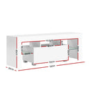 Artiss Entertainment Unit TV Cabinet LED 130cm White Elo-4