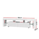 Artiss Entertainment Unit TV Cabinet LED 189cm White Elo-4