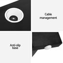 Artiss Computer Desk Shelf L-Shape Black 136CM-6