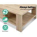 Artiss Coffee Table 1 Drawer Oak Maxi-5