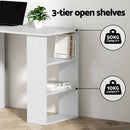 Artiss Computer Desk Drawer Shelf Cabinet White 120CM-4