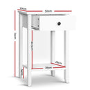 Artiss Bedside Table 1 Drawer with Shelf - BOWIE White-4