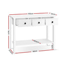 Artiss Console Table 3 Drawers 100CM White Chole-4