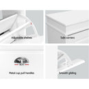 Artiss Shoe Rack Cabinet 18 Pairs 3-tier White Sena-7