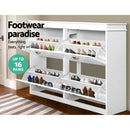 Artiss Shoe Rack Cabinet 16 Pairs 4-tier White Paul-6