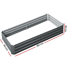 Green Fingers Garden Bed 180x90cm Planter Box Raised Container Galvanised Steel - 0