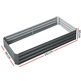 Green Fingers Garden Bed 210x90cm Planter Box Raised Container Galvanised Steel - 0