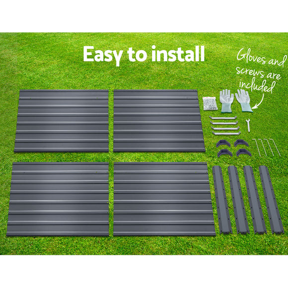 Green Fingers 2x Garden Bed 100x100x77cm Planter Box Raised Container Galvanised